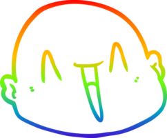 rainbow gradient line drawing of a cartoon bald man png