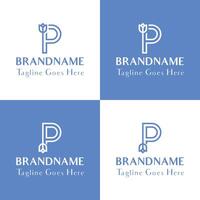 Letter P Tulip Logo, for business related to flower with P initials vector