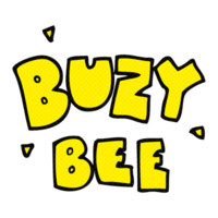 hand drawn cartoon buzy bee text symbol png