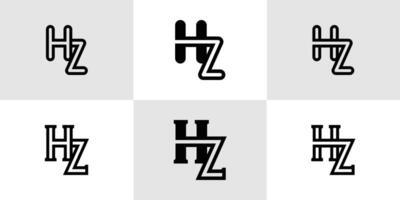 Letters HZ Monogram Logo Set, suitable for business with HZ or ZH initials vector