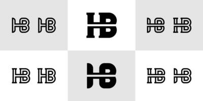 Letters HB Monogram Logo Set, suitable for business with HB or BH initials vector