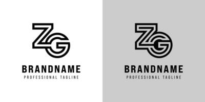 Letters ZG Monogram Logo, suitable for any business with ZG or GZ initials vector