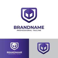 Shield Box Logo, suitable for any business related to box and shield vector