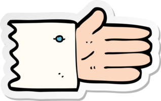 sticker of a cartoon open hand symbol png