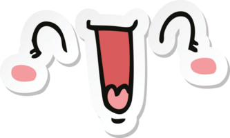 sticker of a happy cartoon face png
