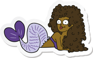 sticker of a cartoon mermaid png