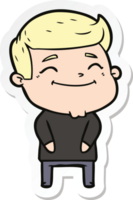 sticker of a happy cartoon man png