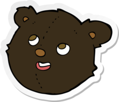 pegatina de una cara de oso negro de dibujos animados png