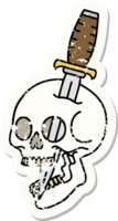 distressed sticker tattoo in traditional style of a skull png