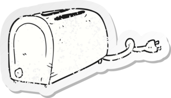 retro distressed sticker of a cartoon toaster png