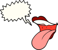 hand drawn comic book speech bubble cartoon mouth sticking out tongue png