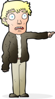 cartoon terrified man pointing png