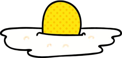 comic book style quirky cartoon fried egg png