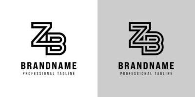 Letters ZB Monogram Logo, suitable for any business with ZB or BZ initials vector