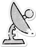 distressed sticker of a cute cartoon satelite dish png