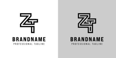 Letters ZT Monogram Logo, suitable for any business with ZT or TZ initials vector