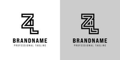 Letters ZL Monogram Logo, suitable for any business with ZL or LZ initials vector