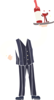 flat color illustration of headless waiter add own photos png