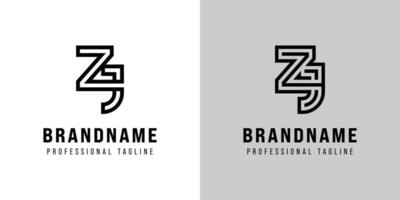 Letters ZJ Monogram Logo, suitable for any business with ZJ or JZ initials vector