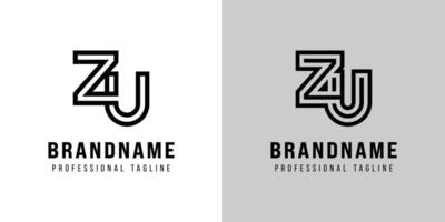 Letters ZU Monogram Logo, suitable for any business with ZU or UZ initials vector