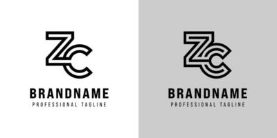 Letters ZC Monogram Logo, suitable for any business with ZC or CZ initials vector