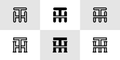 Letters HT Monogram Logo Set, suitable for business with HT or TH initials vector