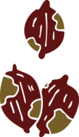 cartoon doodle nuts in shells png