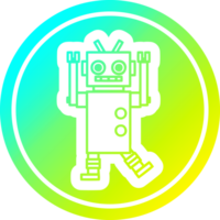 dancing robot circular icon with cool gradient finish png