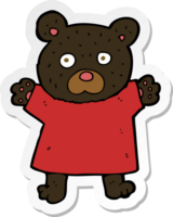 adesivo de um urso preto fofo de desenho animado png