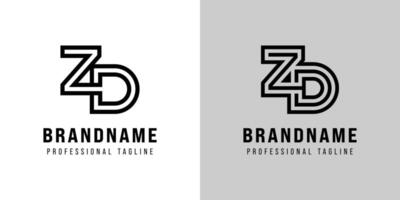Letters ZD Monogram Logo, suitable for any business with ZD or DZ initials vector