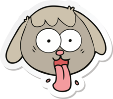 sticker of a cartoon dog face panting png