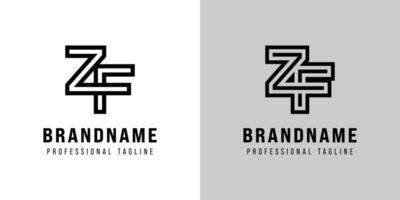 Letters ZF Monogram Logo, suitable for any business with ZF or FZ initials vector