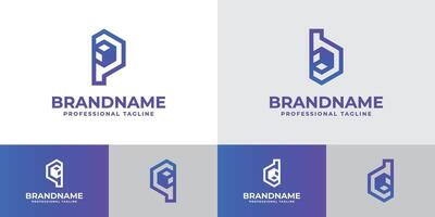 Letter P, Q, B, or D Box Logo, suitable for any business related to box with P, Q, B, or D initial vector