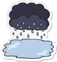 sticker van een tekenfilmregenwolk png