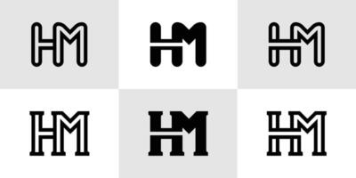 letras hm monograma logo colocar, adecuado para negocio con hm o mh iniciales vector