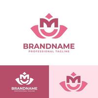 Letter M Flower Logo, for business related to flower with M initials vector