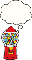 tekenfilm kauwgombal machine met gedachte bubbel png