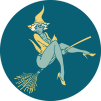 tattoo in traditional style of a pinup witch png