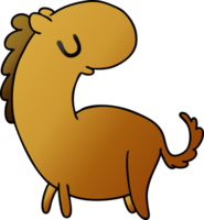 gradient cartoon illustration kawaii of a cute horse png