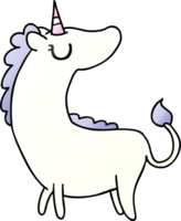 hand drawn gradient cartoon of cute kawaii unicorn png