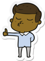 sticker of a cartoon model guy pouting png