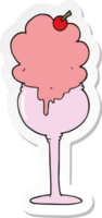 pegatina de un desierto de helado de dibujos animados png