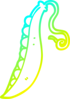 cold gradient line drawing of a cartoon peas in pod png