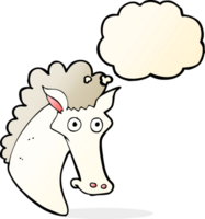 tecknad serie häst huvud med trodde bubbla png