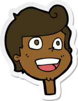 sticker of a cartoon happy face png