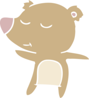 happy flat color style cartoon bear png