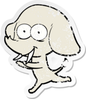 noodlijdende sticker van een vrolijke cartoonolifant png