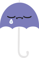 flat color retro cartoon of a umbrella png