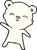 urso polar de desenho animado feliz apontando png