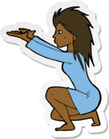 sticker of a cartoon womn casting spel png